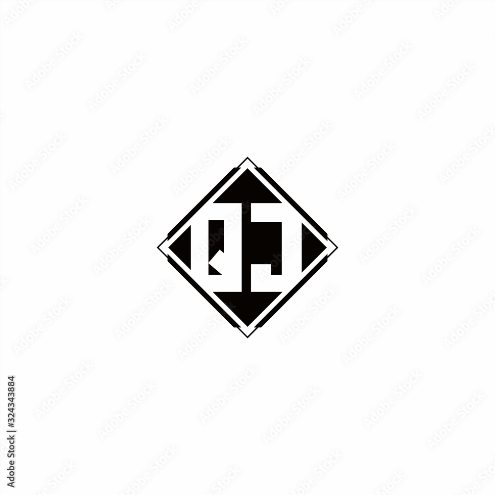 Monogram logo design with diamond square shape Monogram logo design with diamond square shape
