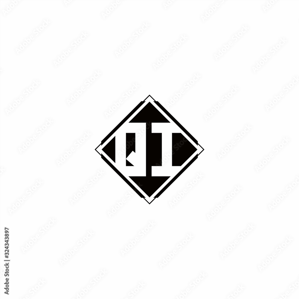 Monogram logo design with diamond square shape Monogram logo design with diamond square shape