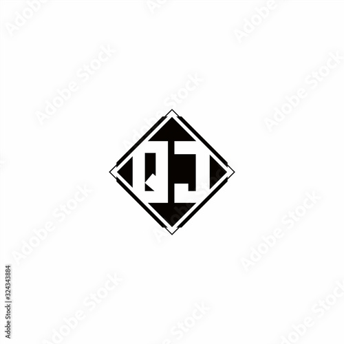 Free Download Monogram logo design with diamond square shape - GFXLoad