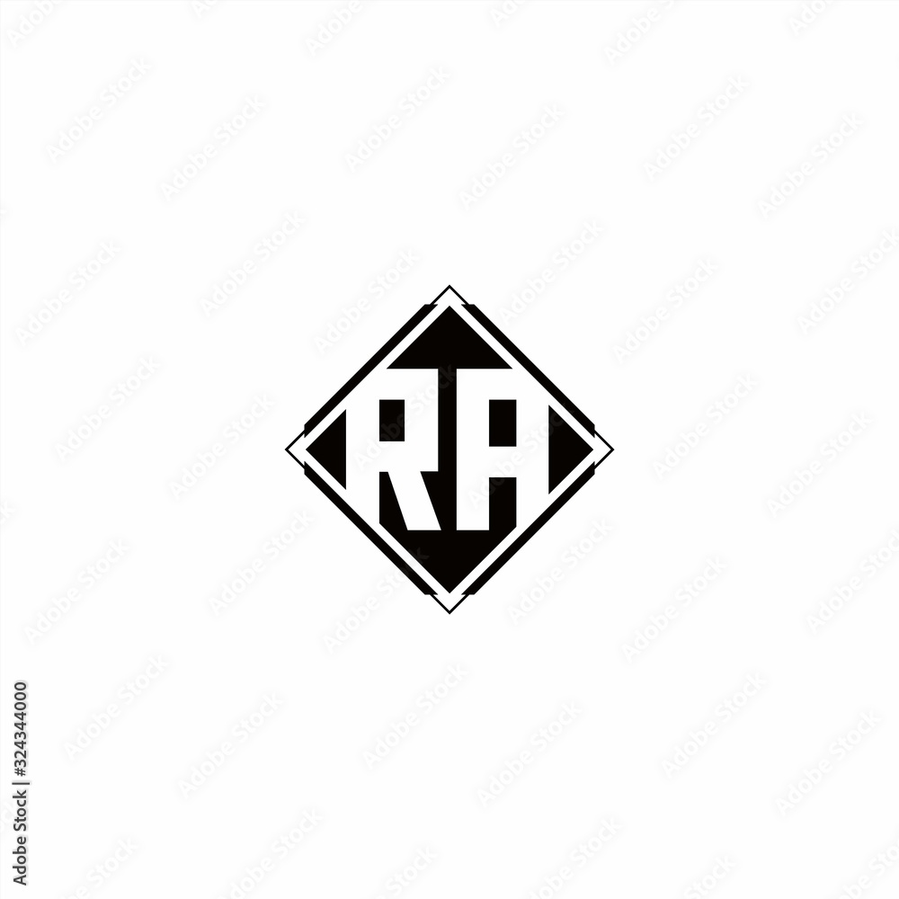 Fototapeta premium Monogram logo design with diamond square shape