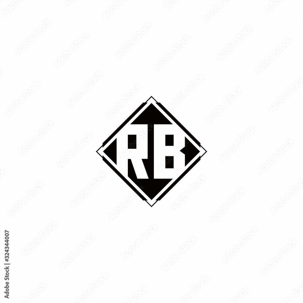 Monogram logo design with diamond square shape Monogram logo design with diamond square shape