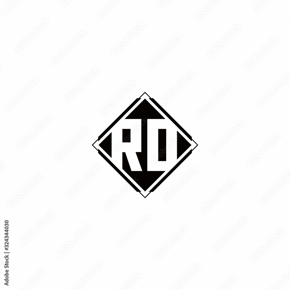 Monogram logo design with diamond square shape Monogram logo design with diamond square shape