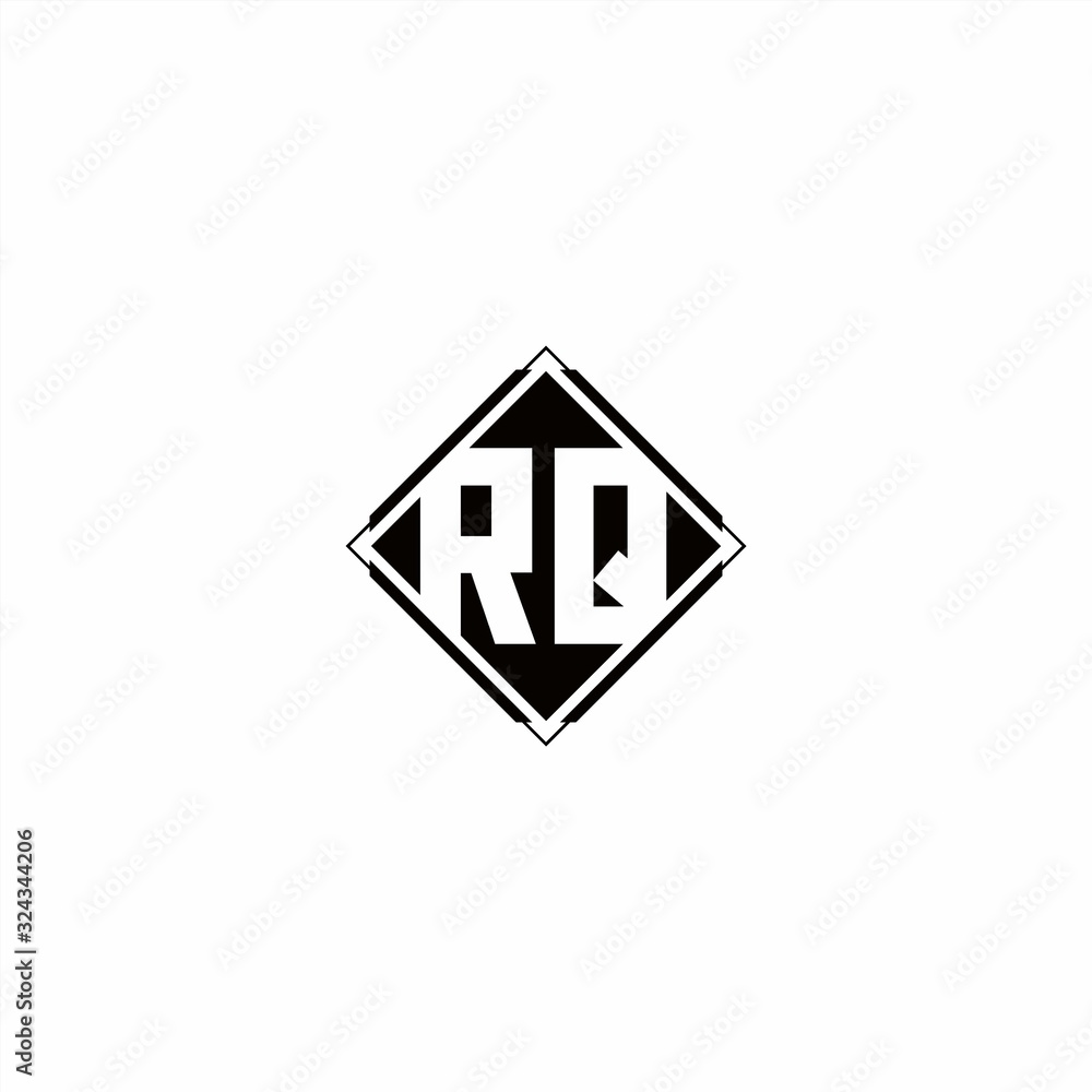 Monogram logo design with diamond square shape Monogram logo design with diamond square shape