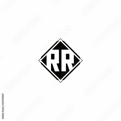 Free Download Monogram logo design with diamond square shape - GFXLoad