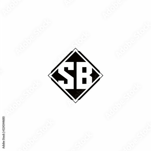 Free Download Monogram logo design with diamond square shape - GFXLoad