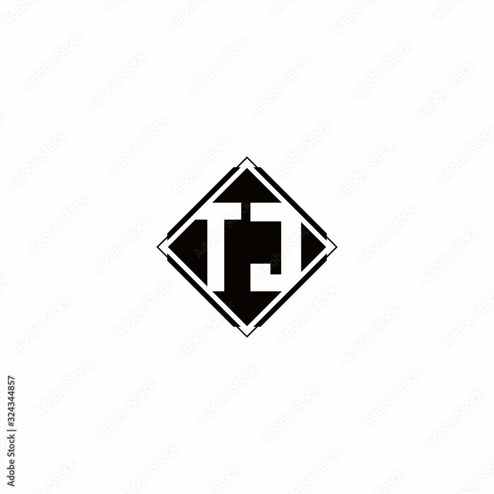 Monogram logo design with diamond square shape Monogram logo design with diamond square shape