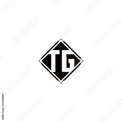 Free Download Monogram logo design with diamond square shape - GFXLoad