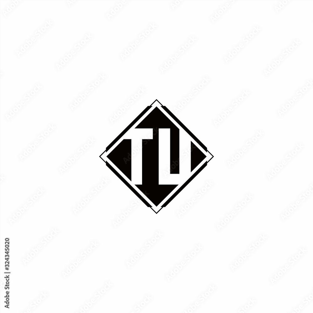 Monogram logo design with diamond square shape Monogram logo design with diamond square shape