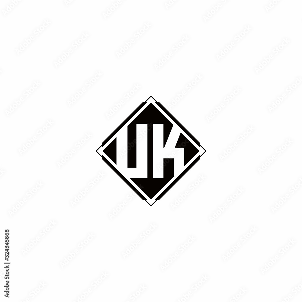 Monogram logo design with diamond square shape Monogram logo design with diamond square shape