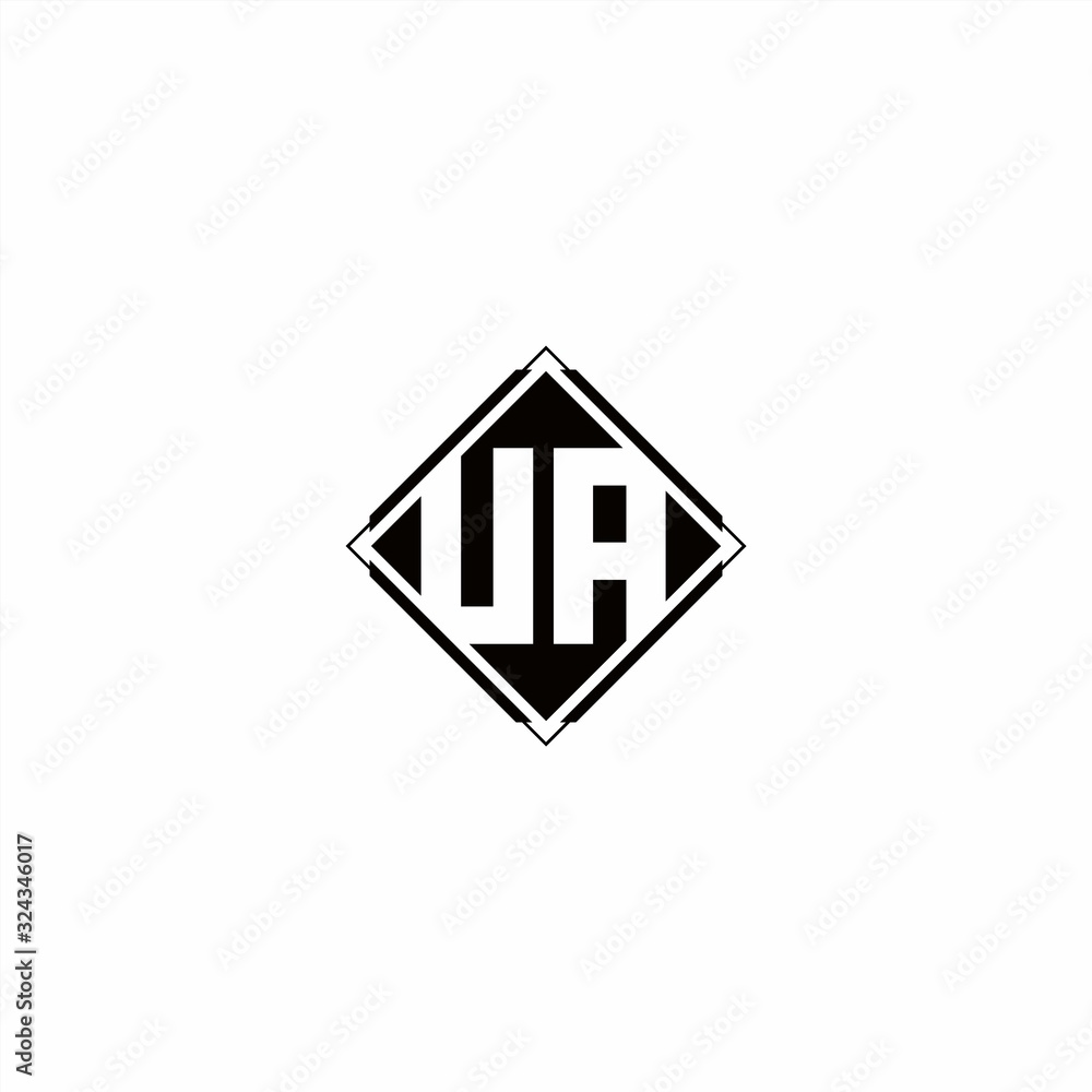 Monogram logo design with diamond square shape Monogram logo design with diamond square shape