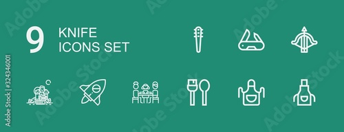 Editable 9 knife icons for web and mobile