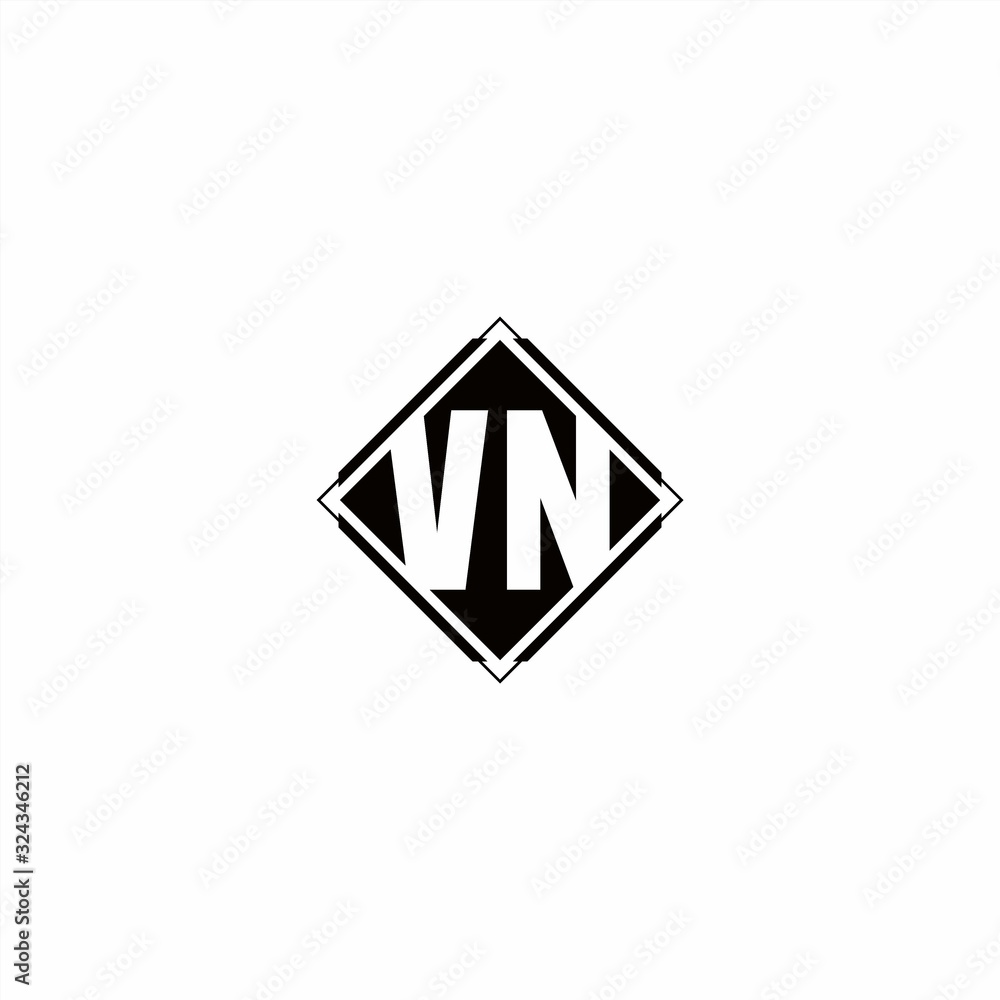 Monogram logo design with diamond square shape Monogram logo design with diamond square shape