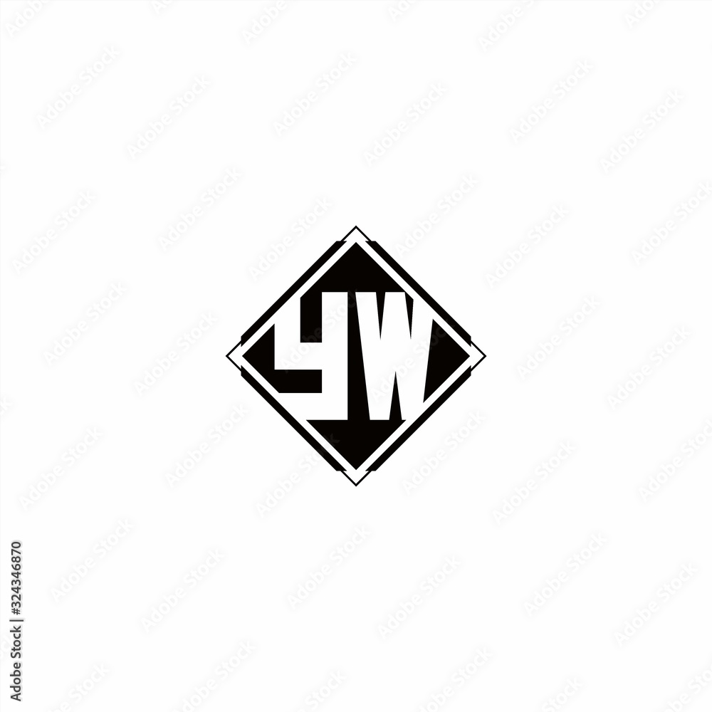 Monogram logo design with diamond square shape Monogram logo design with diamond square shape