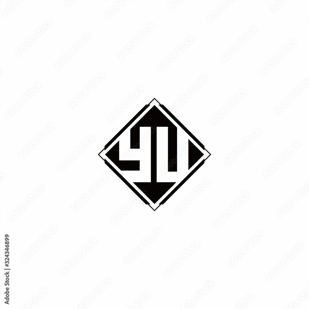 Monogram logo design with diamond square shape Monogram logo design with diamond square shape