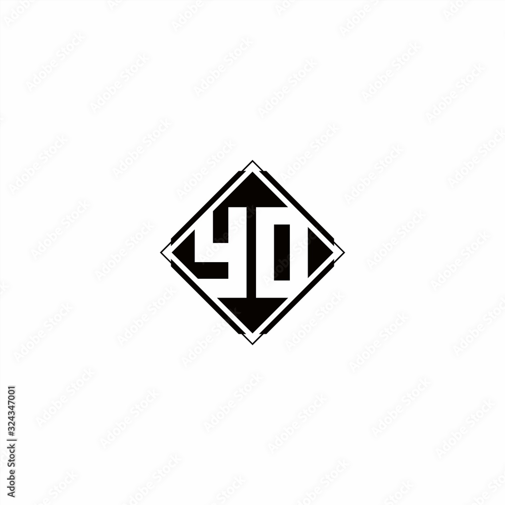 Monogram logo design with diamond square shape Monogram logo design with diamond square shape