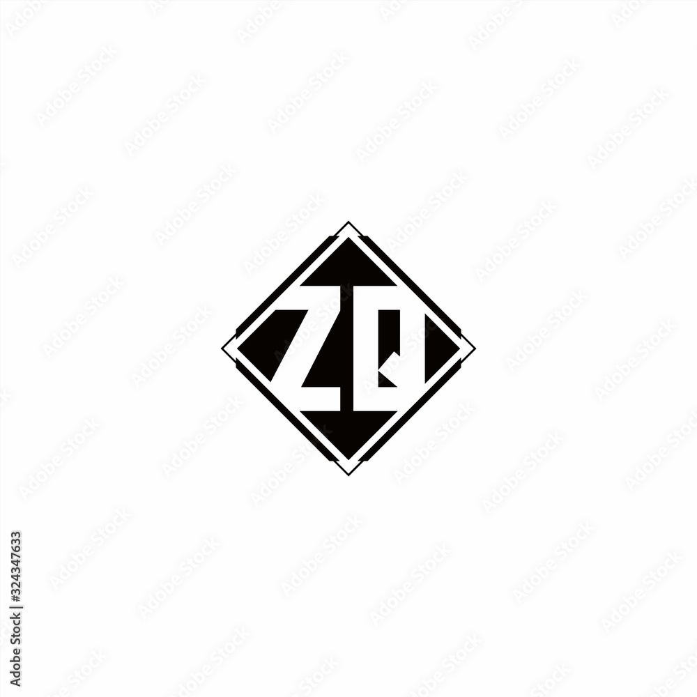 Monogram logo design with diamond square shape Monogram logo design with diamond square shape