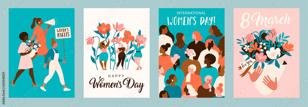 International Womens Day. Vector templates for card, poster, flyer and other users.