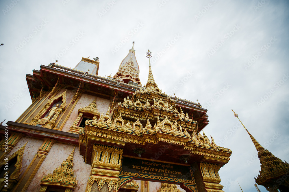 temple in thailand among greenery