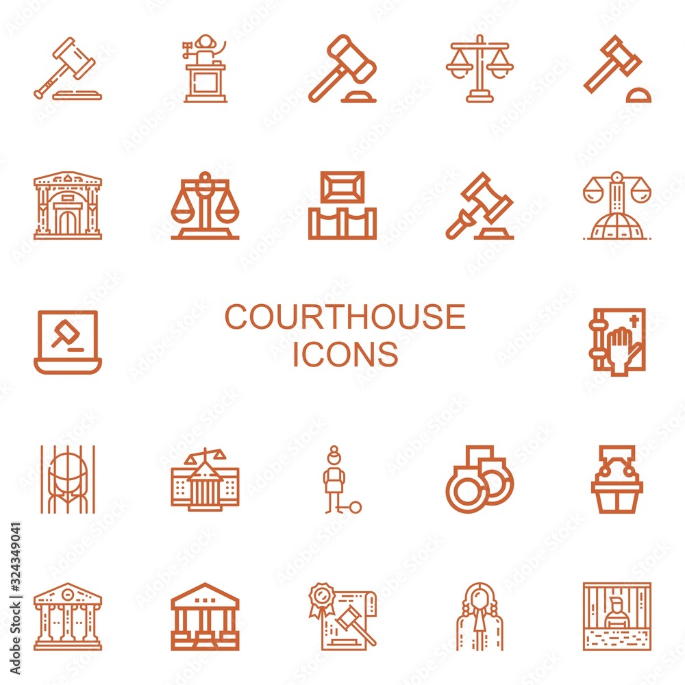 Editable 22 courthouse icons for web and mobile Editable 22 courthouse icons for web and mobile