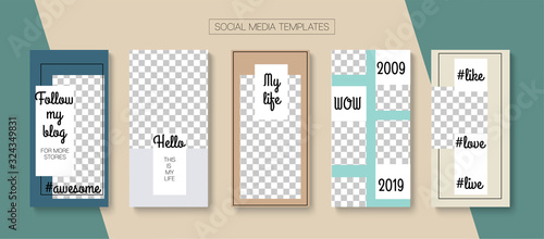 Social Stories Cool Vector Layout.