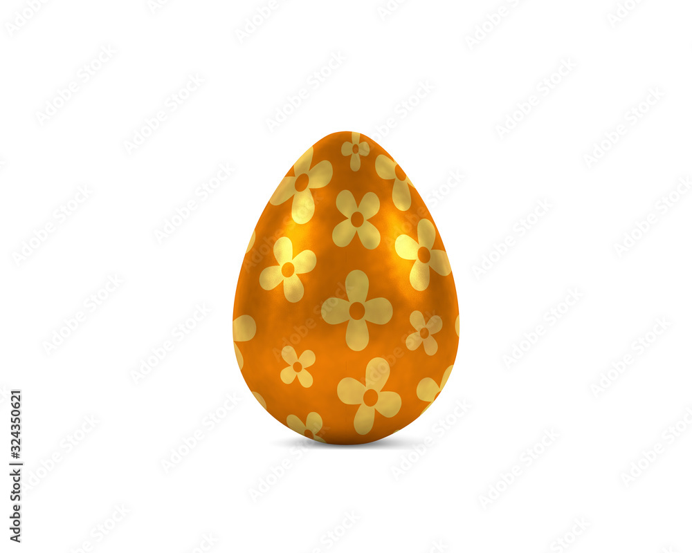 easter egg - orange and golden flowers easter egg - orange and golden flowers