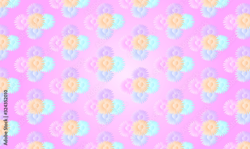 Colorful wallpaper of floral pattern