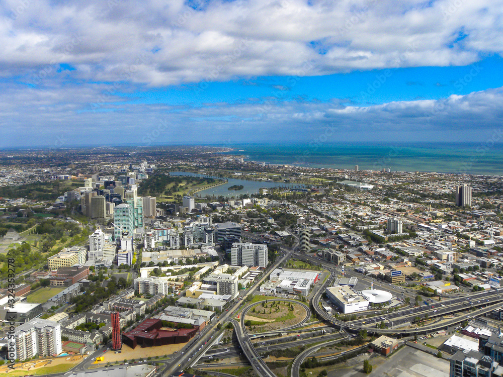 Fototapeta premium Skyline Melbourne in Victoria Australia