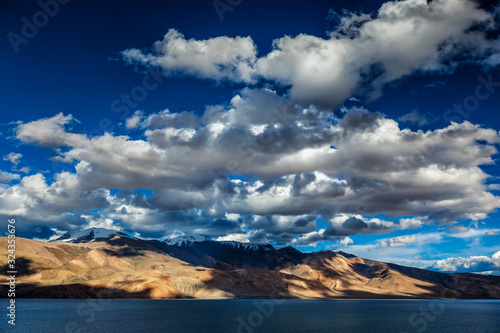 Lake Tso Moriri in Himalayas. Ladakh, Inda