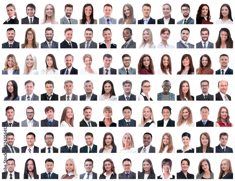 portraits of successful employees isolated on a white portraits of successful employees isolated on a white