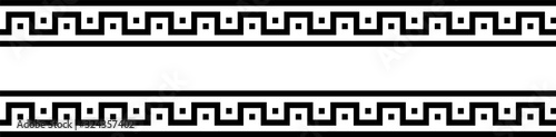 Seamless greek ornament on black and white background
