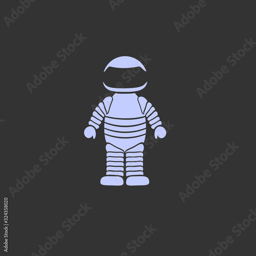 astronaut in a spacesuit. gray-blue color. vector