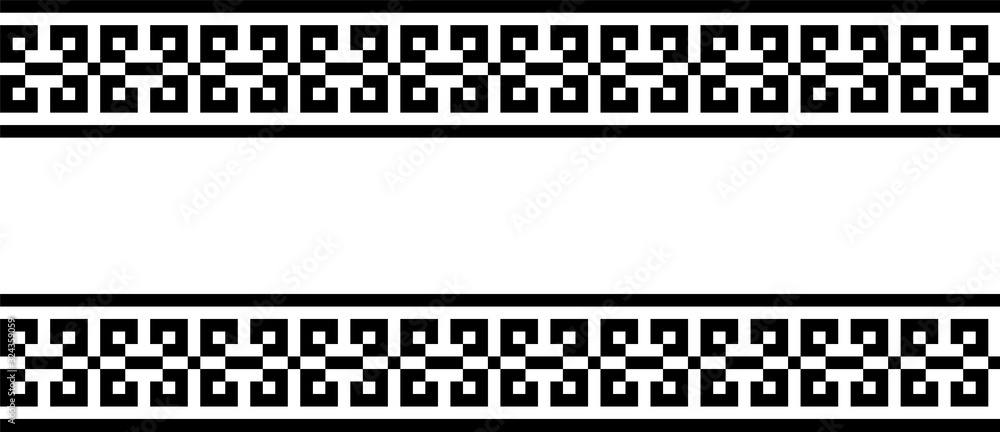 Seamless greek ornament on black and white background Seamless greek ornament on black and white background