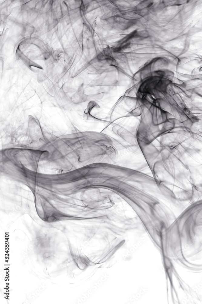 Fototapeta premium Black smoke on white background