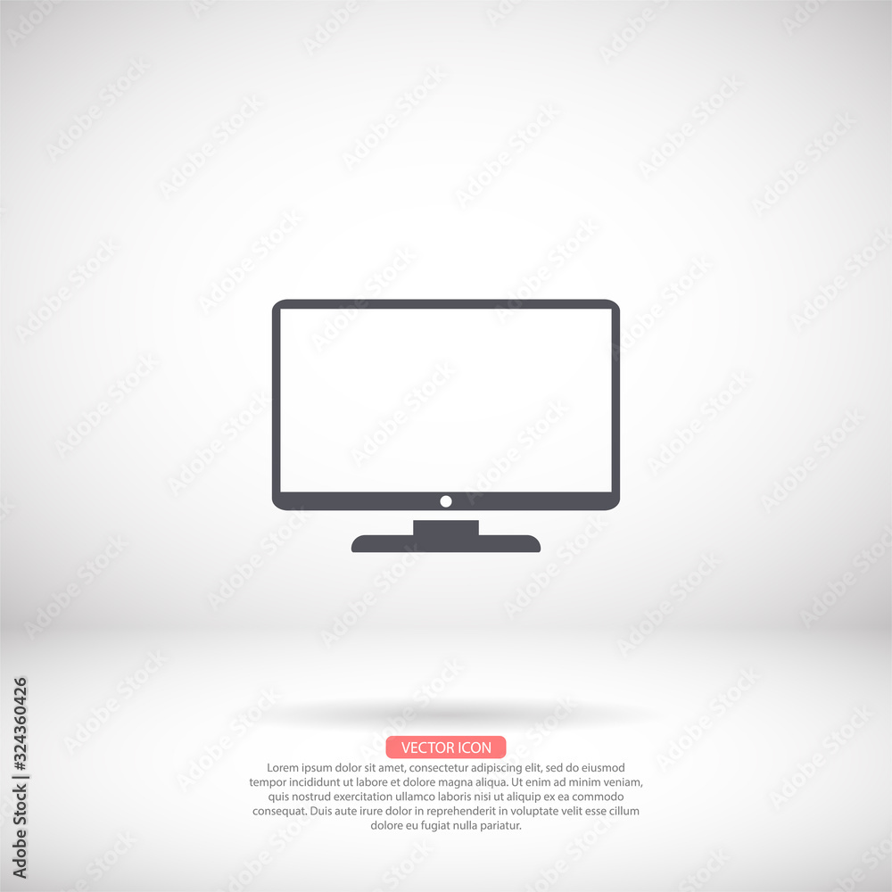 Monitor vector icon , lorem ipsum Flat design Monitor vector icon , lorem ipsum Flat design