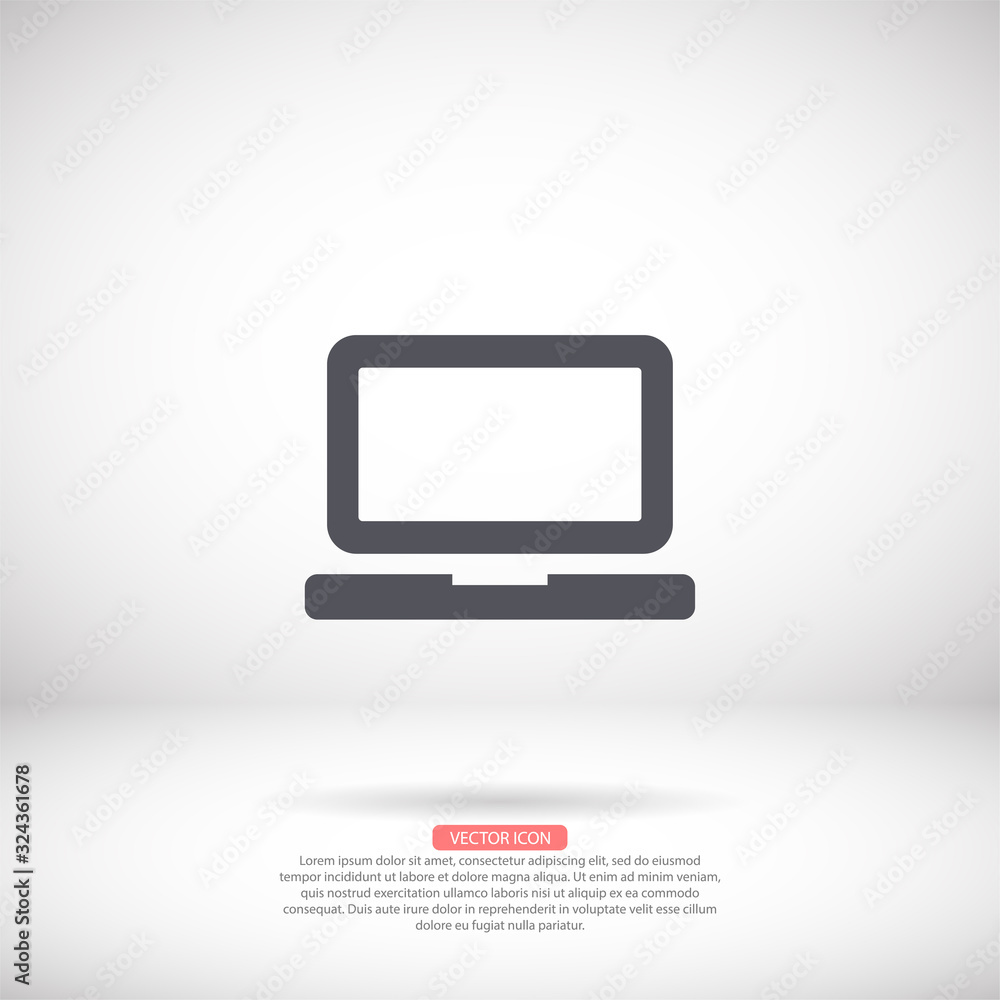 Laptop vector icon , lorem ipsum Flat design Laptop vector icon , lorem ipsum Flat design