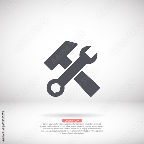 Tool vector icon , lorem ipsum Flat design