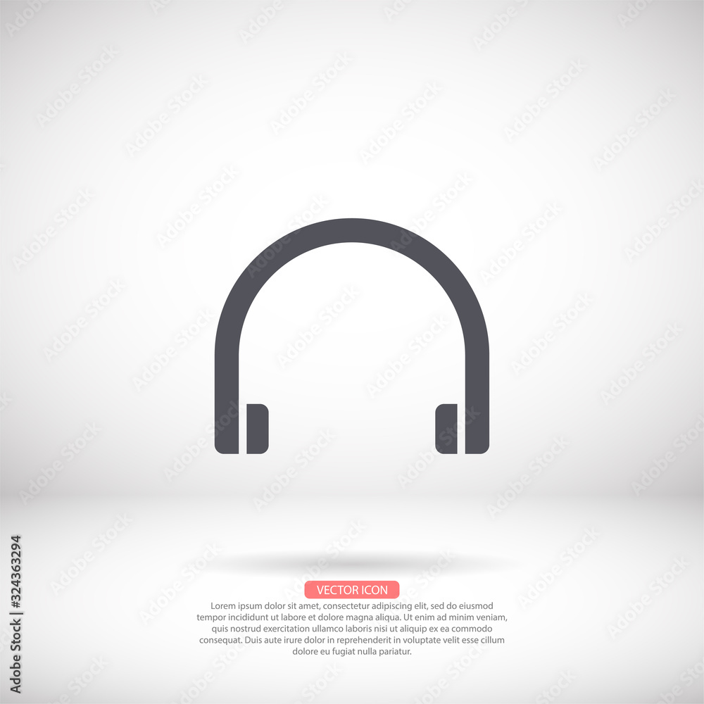 Headphones vector icon , lorem ipsum Flat design Headphones vector icon , lorem ipsum Flat design