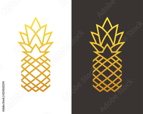 Golden linear pineapple symbol.