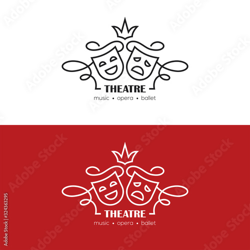 Theatre or drama school linear logo.