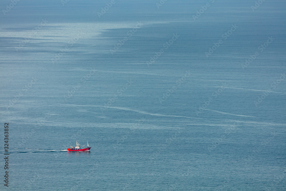 Fishing boats in the Cantabrian Sea, Liendo, Liendo Valley, Cantabrian Sea, Cantabria, Spain, Europe Fishing boats in the Cantabrian Sea, Liendo, Liendo Valley, Cantabrian Sea, Cantabria, Spain, Europe