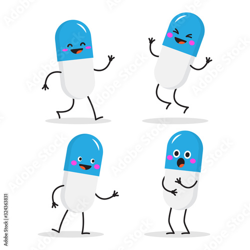 Set of funny characters capsules