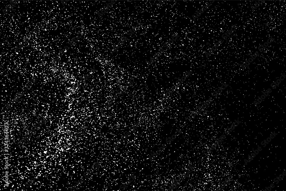 White Grainy Texture Isolated On Black Background. Dust Overlay. Light Coloured Noise Granules. Snow Vector Elements. Digitally Generated Image. Illustration, Eps 10. White Grainy Texture Isolated On Black Background. Dust Overlay. Light Coloured Noise Granules. Snow Vector Elements. Digitally Generated Image. Illustration, Eps 10.
