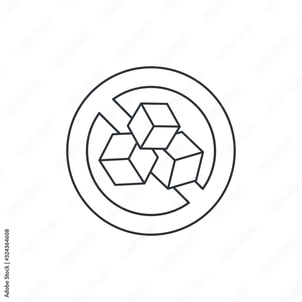 Free sugar sign icon design isolated on white background. Vector illustration Free sugar sign icon design isolated on white background. Vector illustration