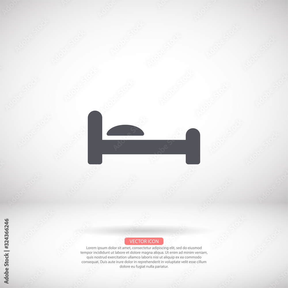 Bed vector icon , lorem ipsum Flat design Bed vector icon , lorem ipsum Flat design