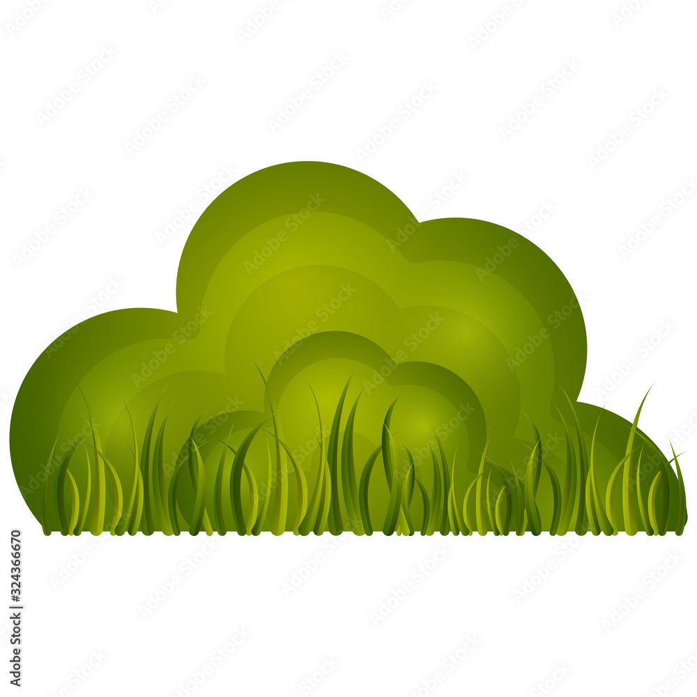 Fototapeta premium Isolated bush with grass