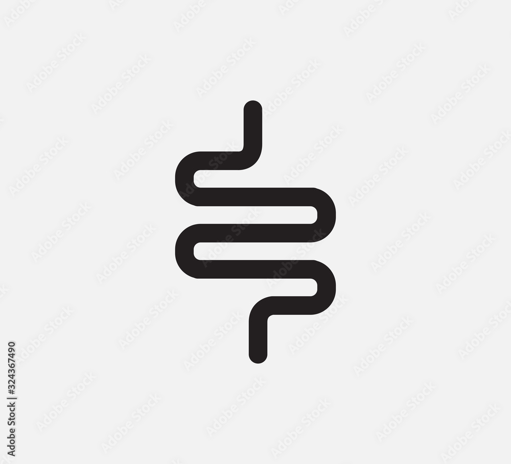 Intestine icon vector logo design template Intestine icon vector logo design template