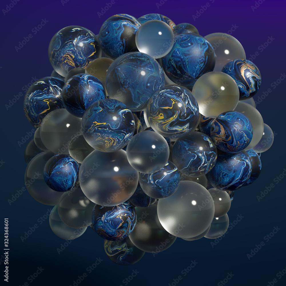 Fototapeta premium Beautiful background with fluid paint. 3d illustration, 3d rendering.