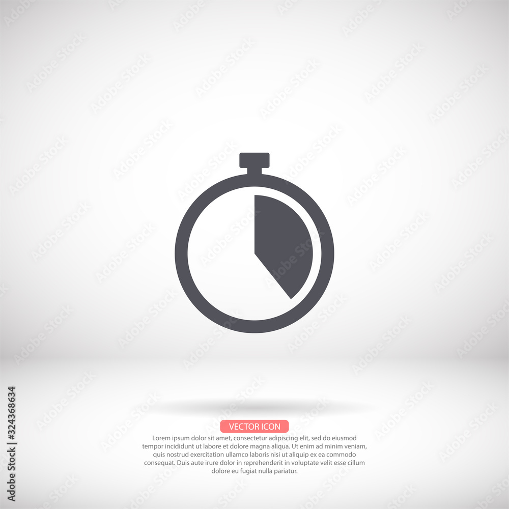 Stopwatch vector icon , lorem ipsum Flat design Stopwatch vector icon , lorem ipsum Flat design