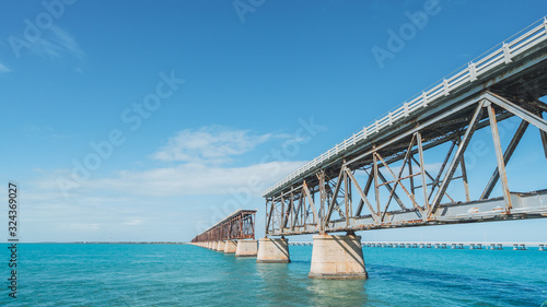Bahia Honda State Park, Florida Keys. Old rustic overseas highway bridge.