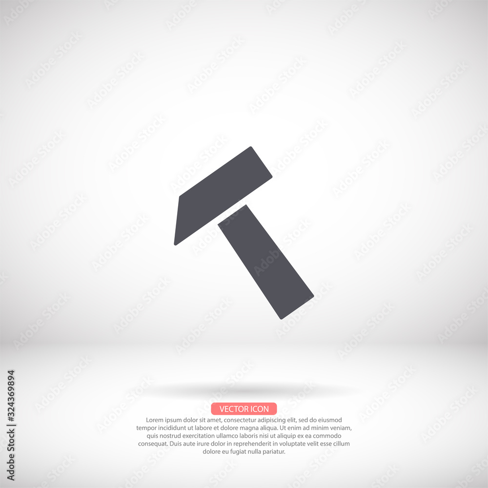 Hammer vector icon , lorem ipsum Flat design Hammer vector icon , lorem ipsum Flat design